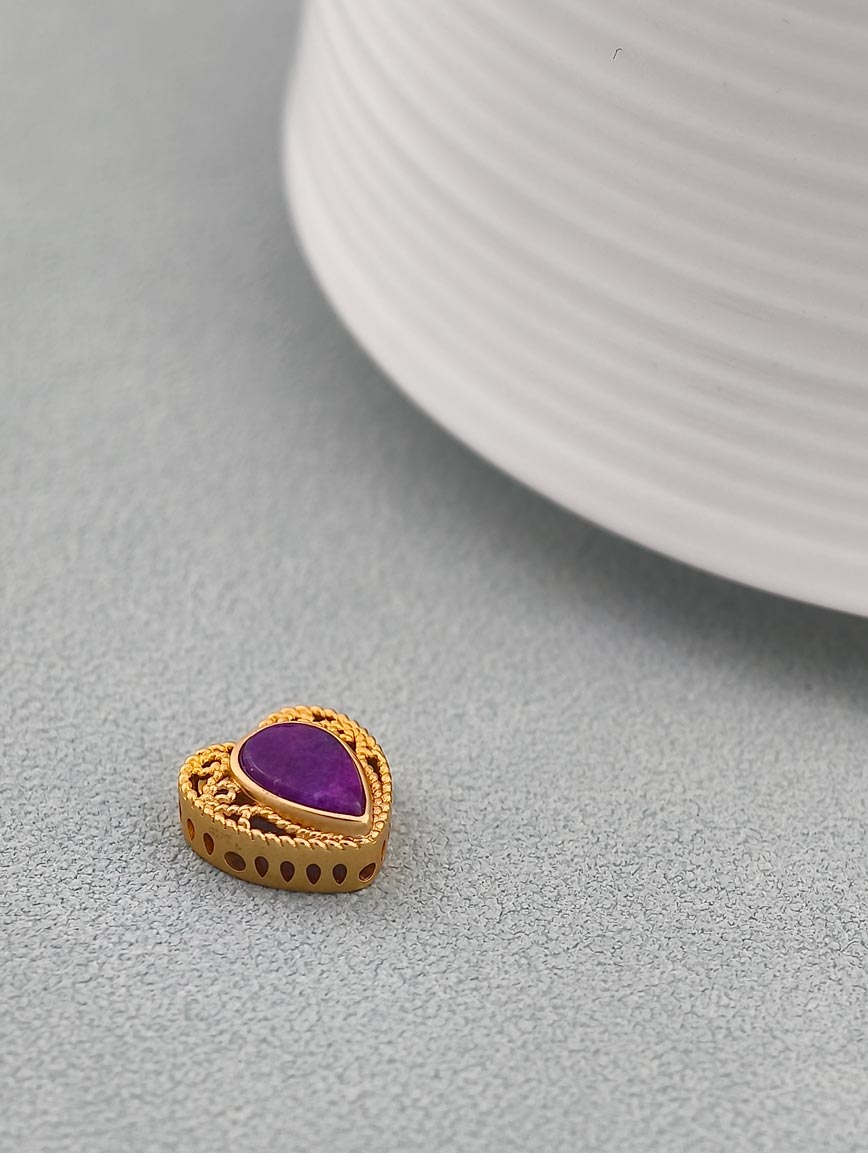 Heart Shaped 18K Gold Sugilite DIY Accessory