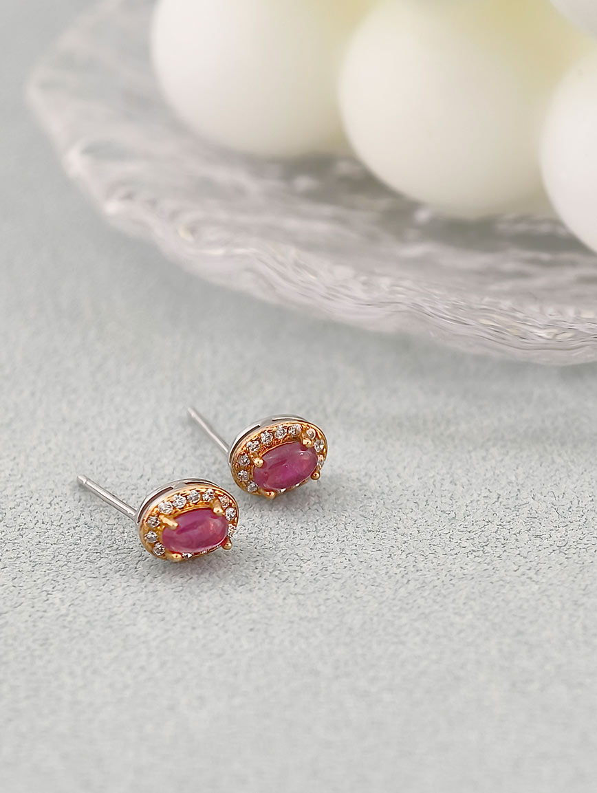 Natural Pink Tourmaline Exquisite Style Sterling Silver Earrings