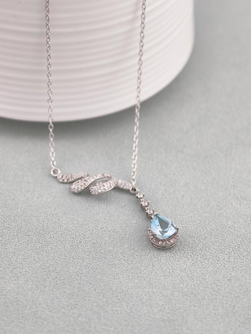 Natural Topaz Sterling Silver Gold Plated Necklace