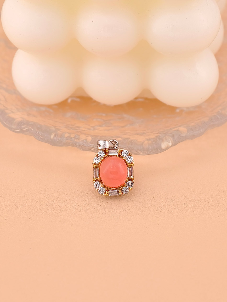 Natural Rhodochrosite Exquisite Style Sterling Silver Pendant