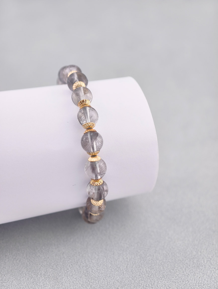 Natural Silver Rutilated Quartz Energy Bracelet