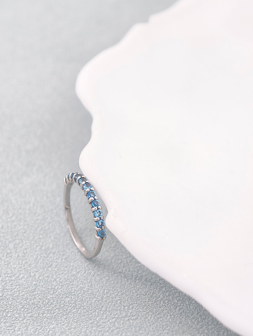 Blue Topaz Row Ring