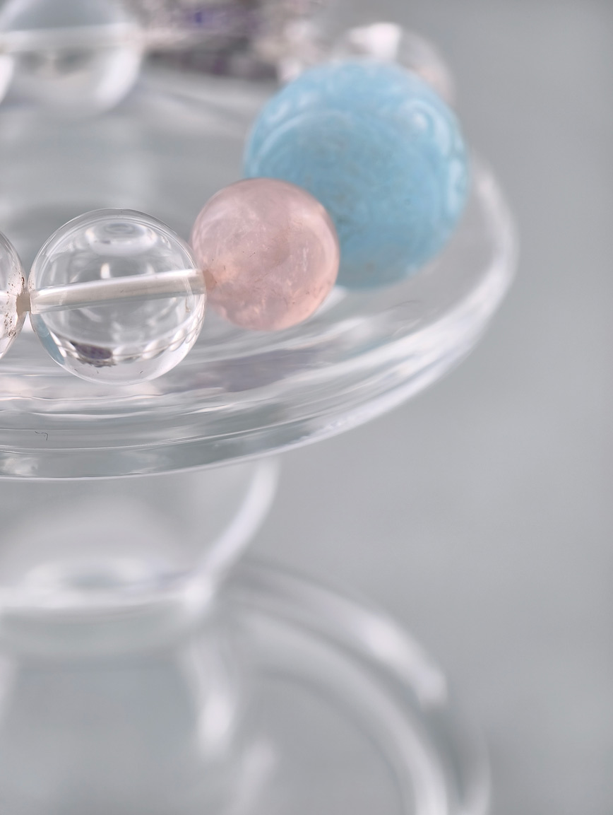 Natural Clear Quartz and Aquamarine Amethyst Rose Quartz Bracelet