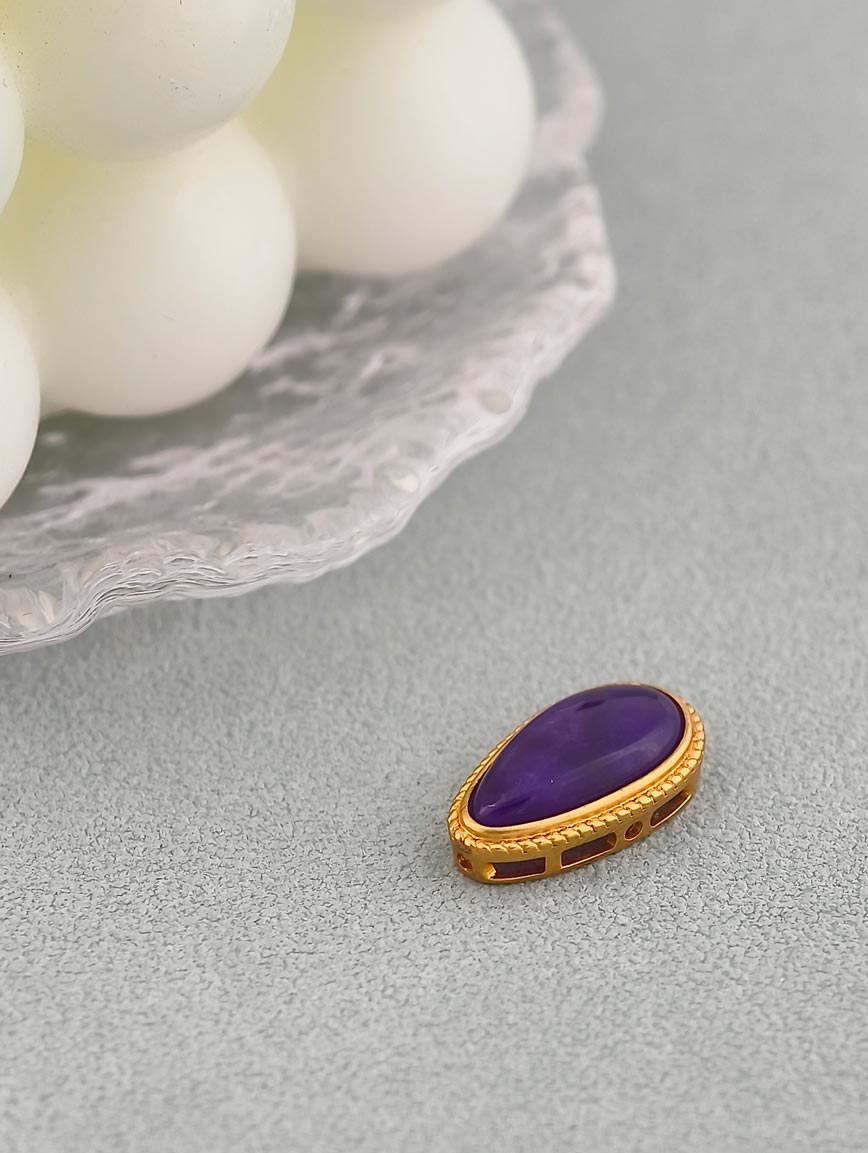 18K Gold Inlaid Sugilite DIY Accessory