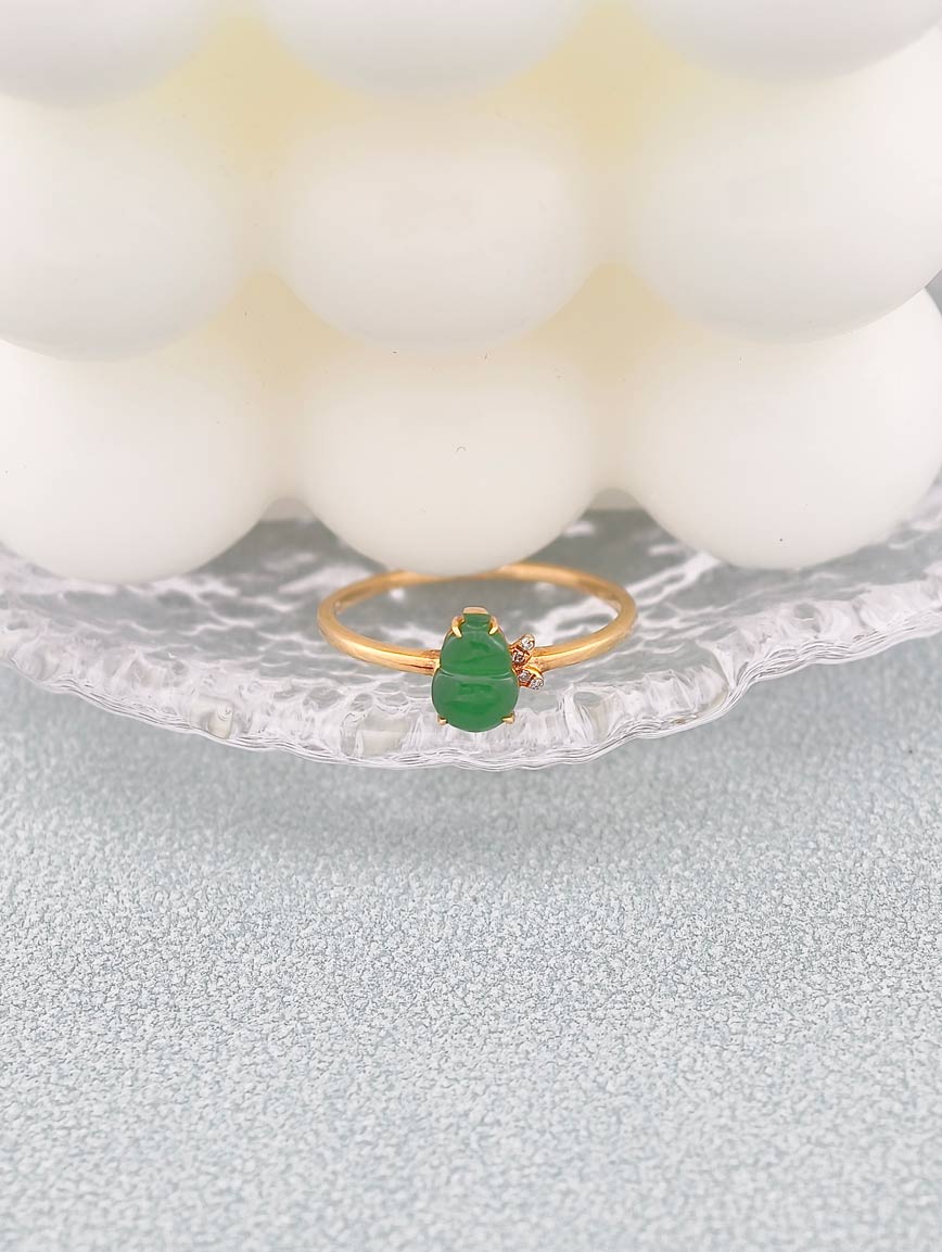 Natural Jadeite Gourd Simple Ring