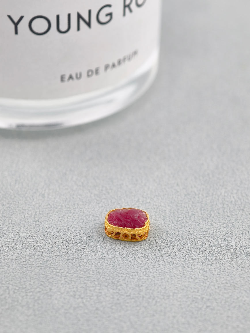 Natural Tourmaline Nine-Tailed Fox Spacer Bead DIY Accessory