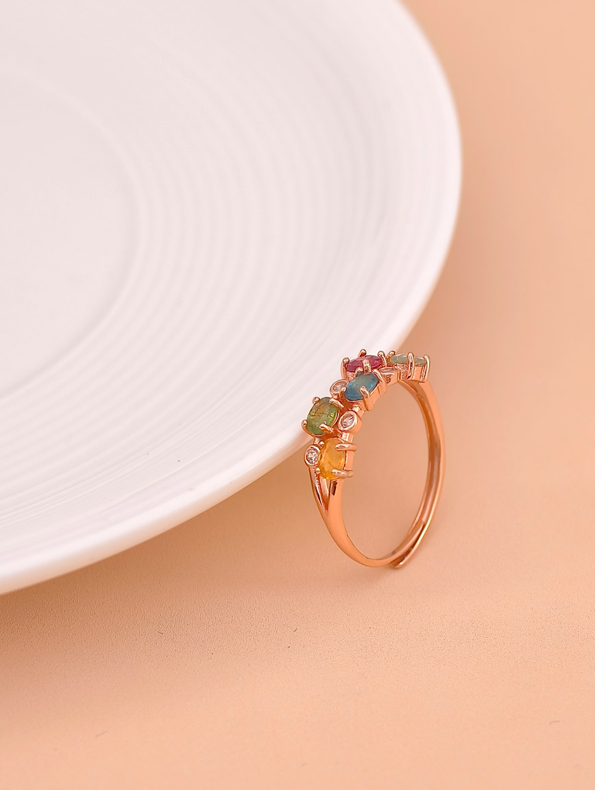 Natural Rainbow Tourmaline Ring