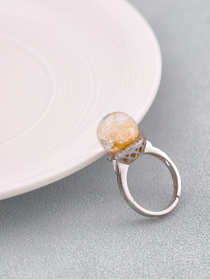 Natural White Phantom Simple Ring