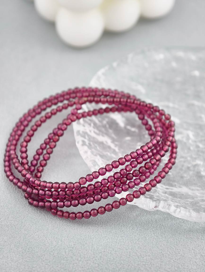 Natural Garnet Multi-Circle Bracelet