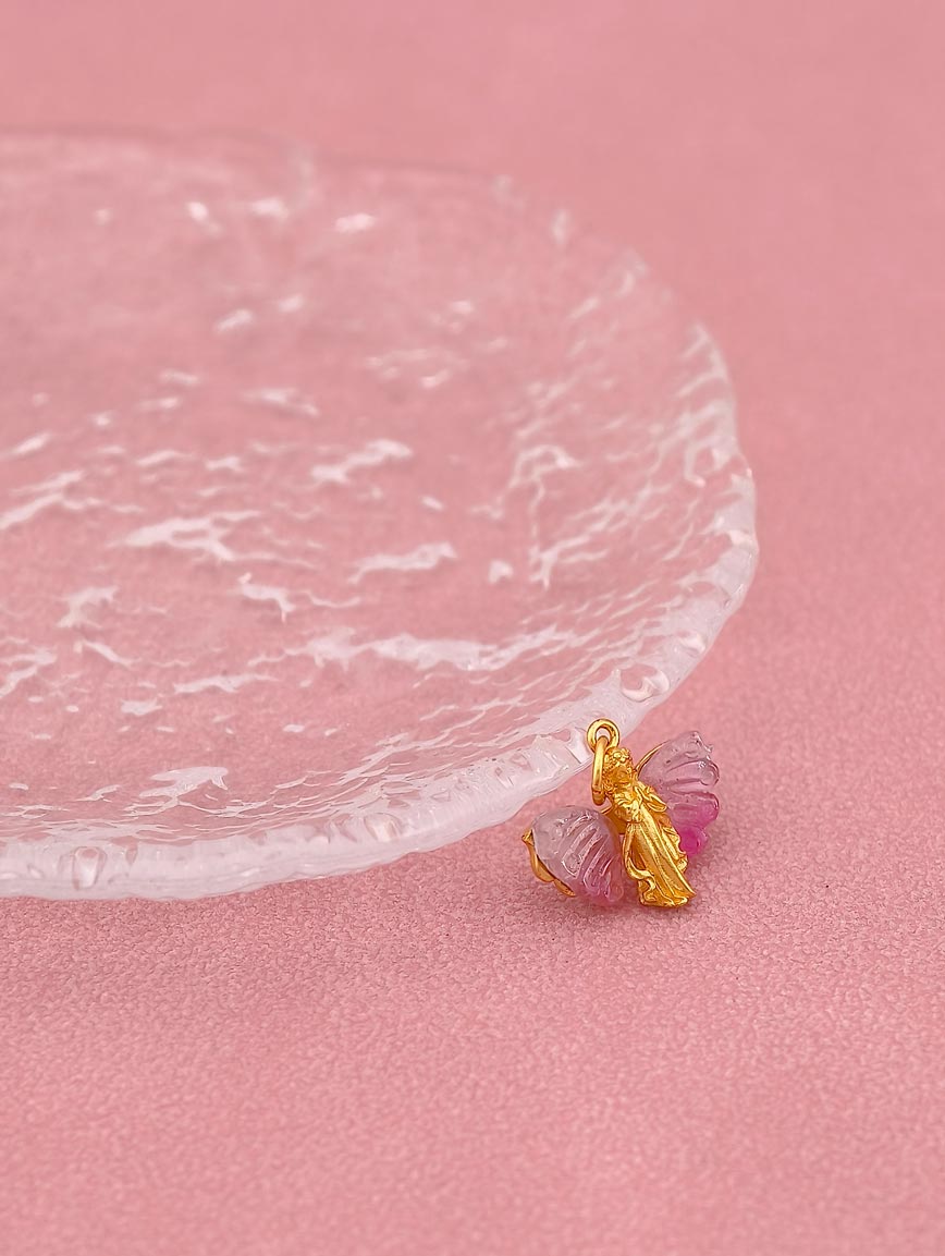 Natural Pink Tourmaline Sterling Silver Pendant