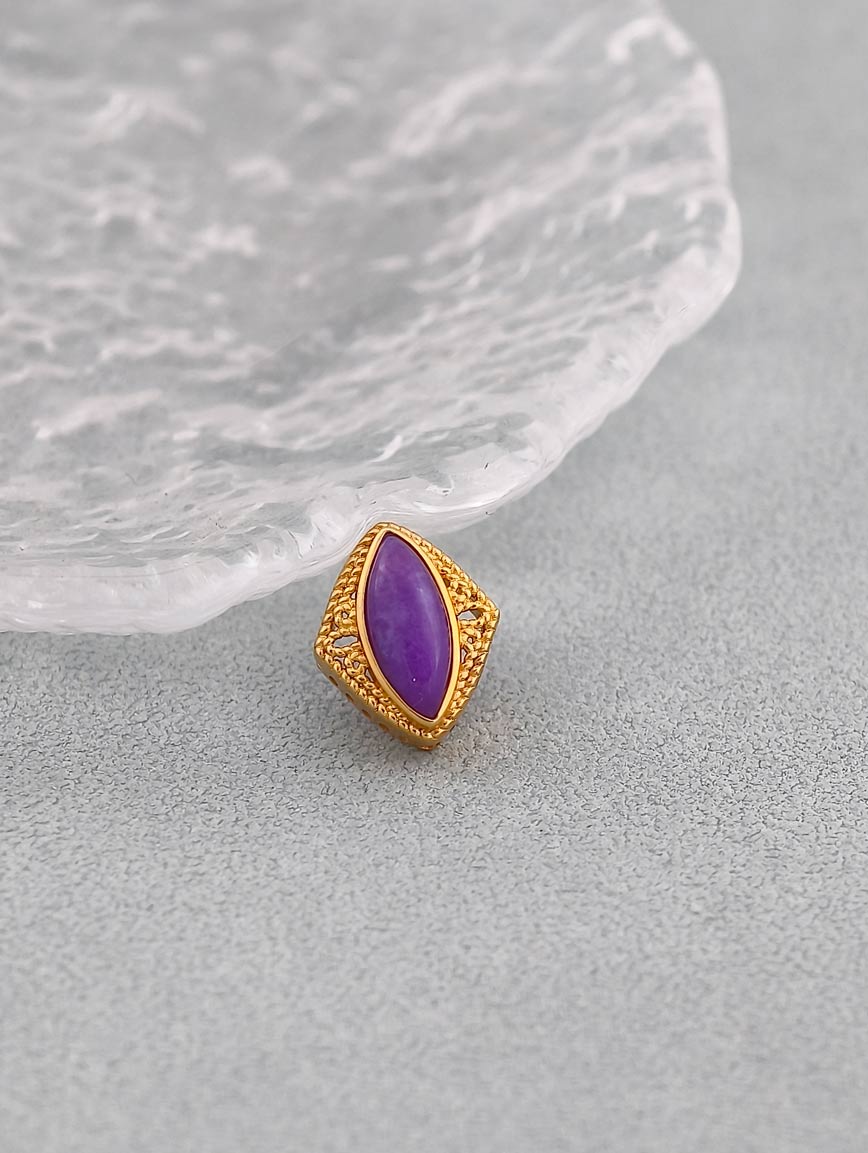 18K Gold Inlaid Sugilite Exquisite Style DIY Accessory