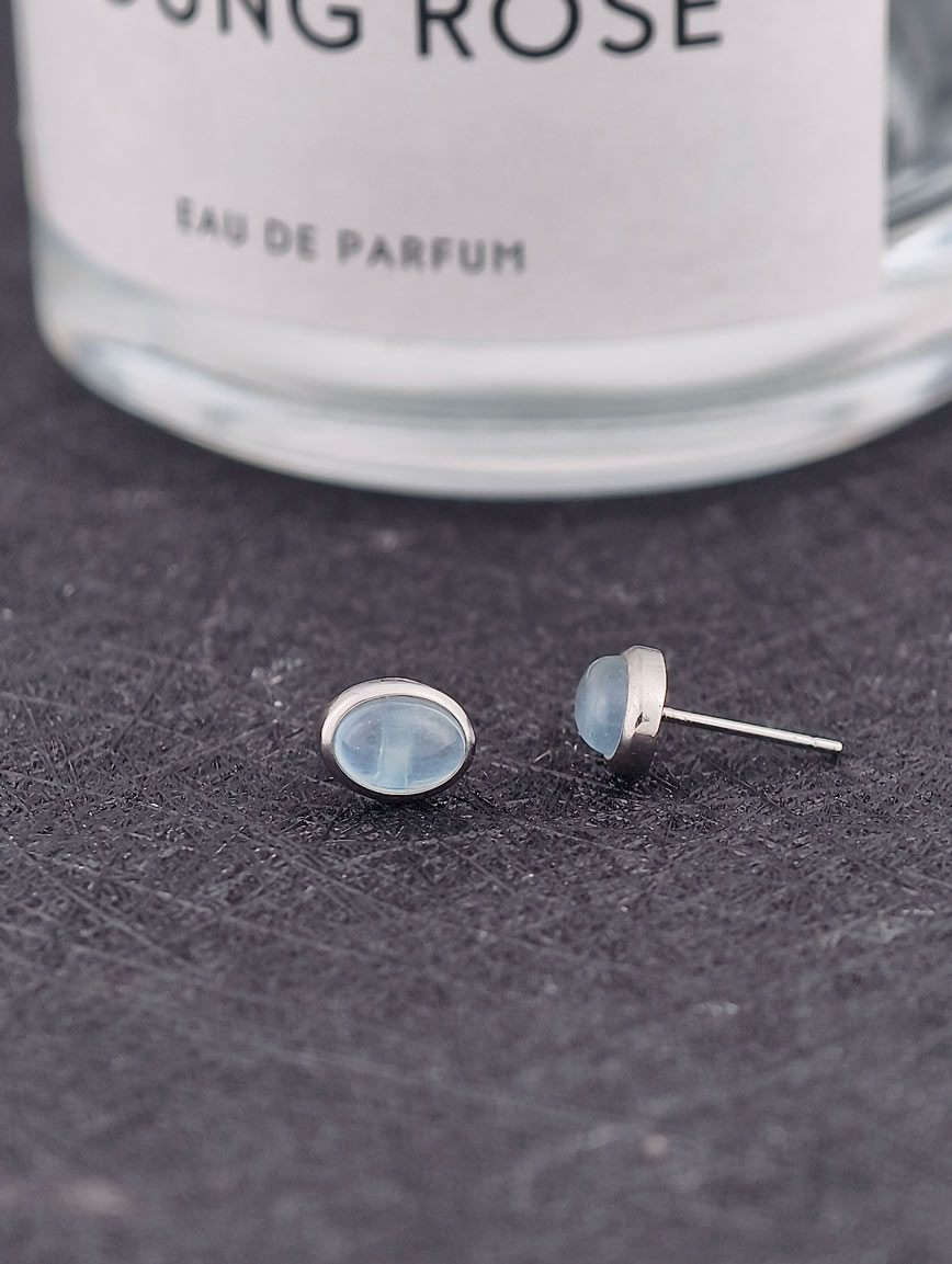 Natural Aquamarine Sterling Silver Earrings