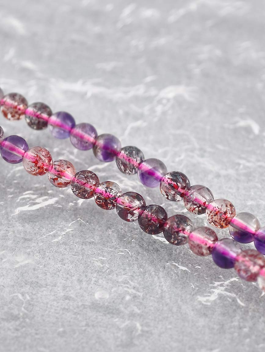 Natural Super Seven Three-Wrap Bracelet