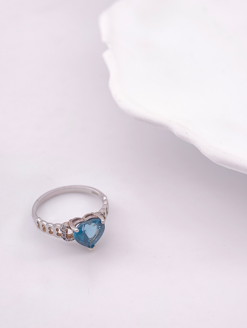 Natural Heart Shaped Topaz Ring
