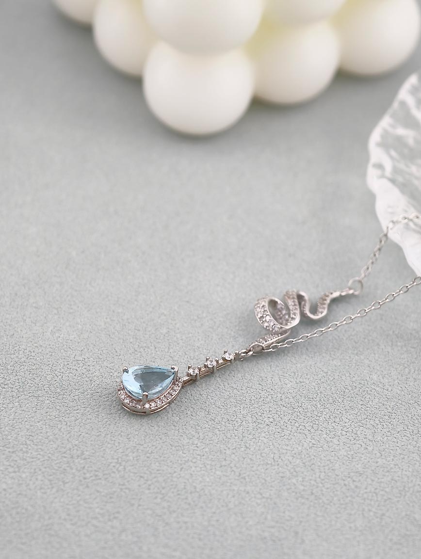 Natural Topaz Sterling Silver Gold Plated Necklace