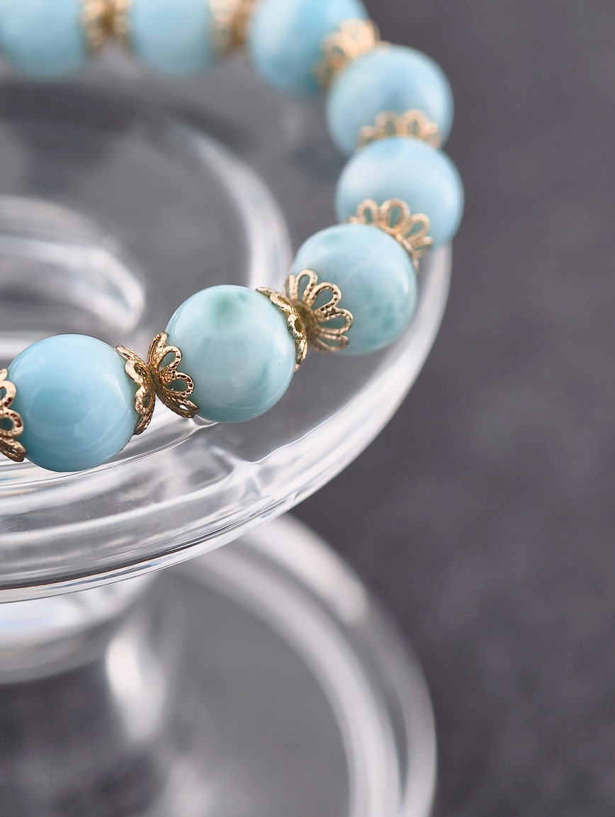 Natural Larimar Delicate Style Bracelet