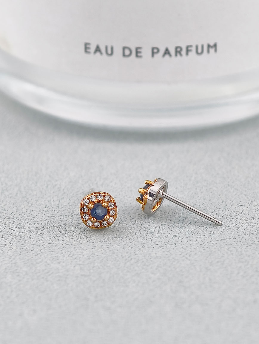 Natural Sapphire Exquisite Style Sterling Silver Earrings