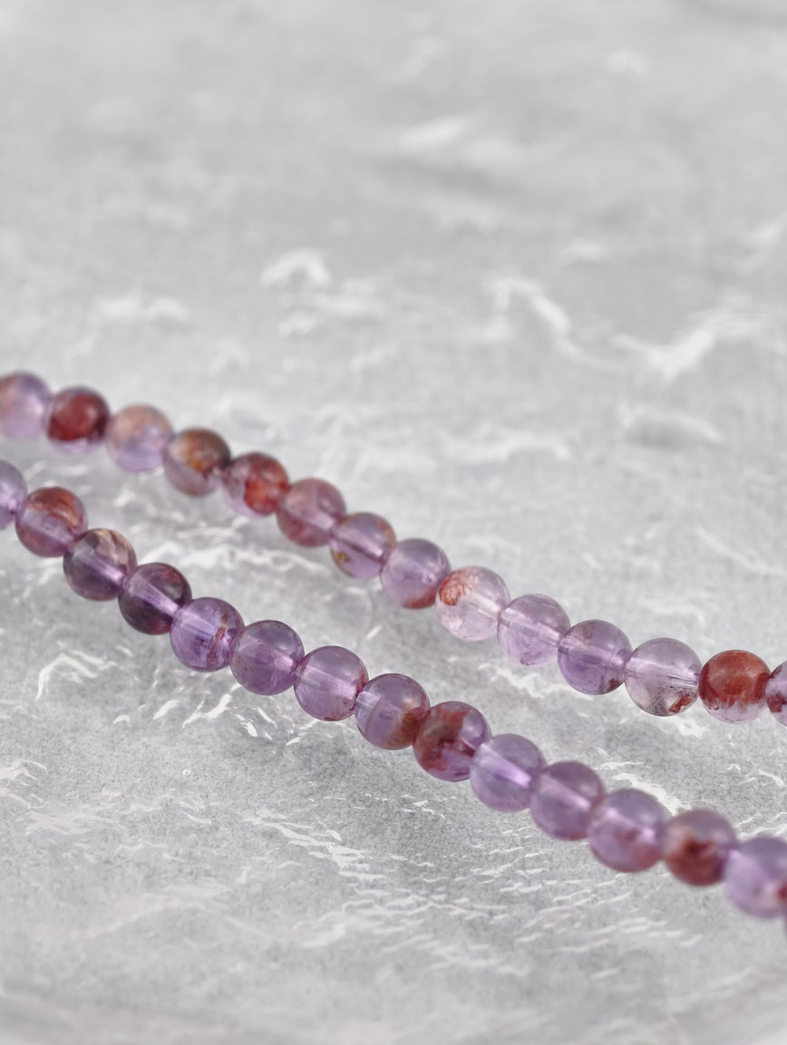 Natural Purple Koi Three-Wrap Bracelet