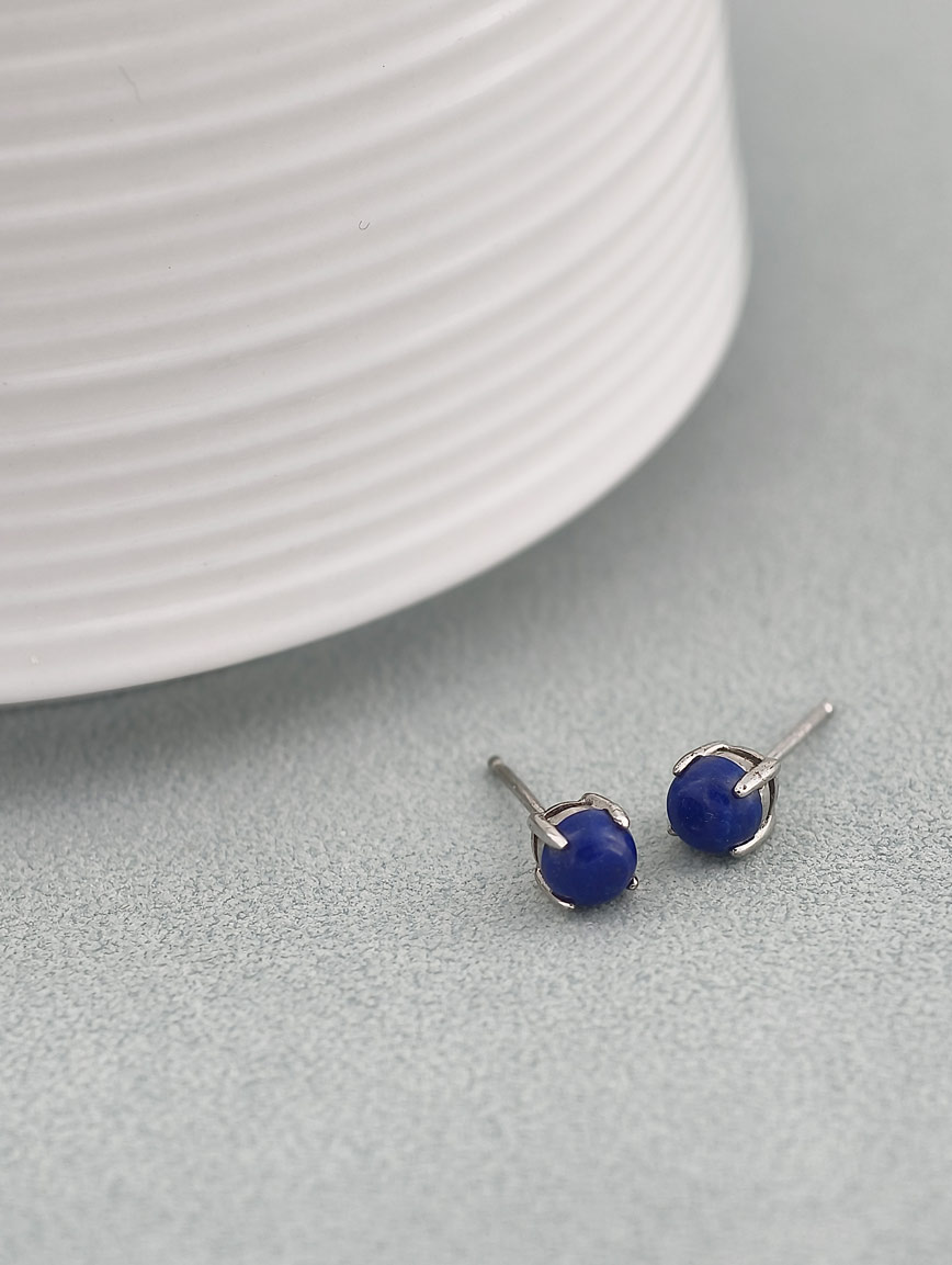 Natural Lapis Lazuli Sterling Silver Earrings