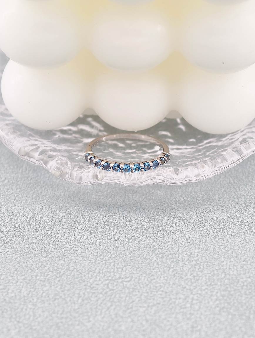 Blue Topaz Row Ring
