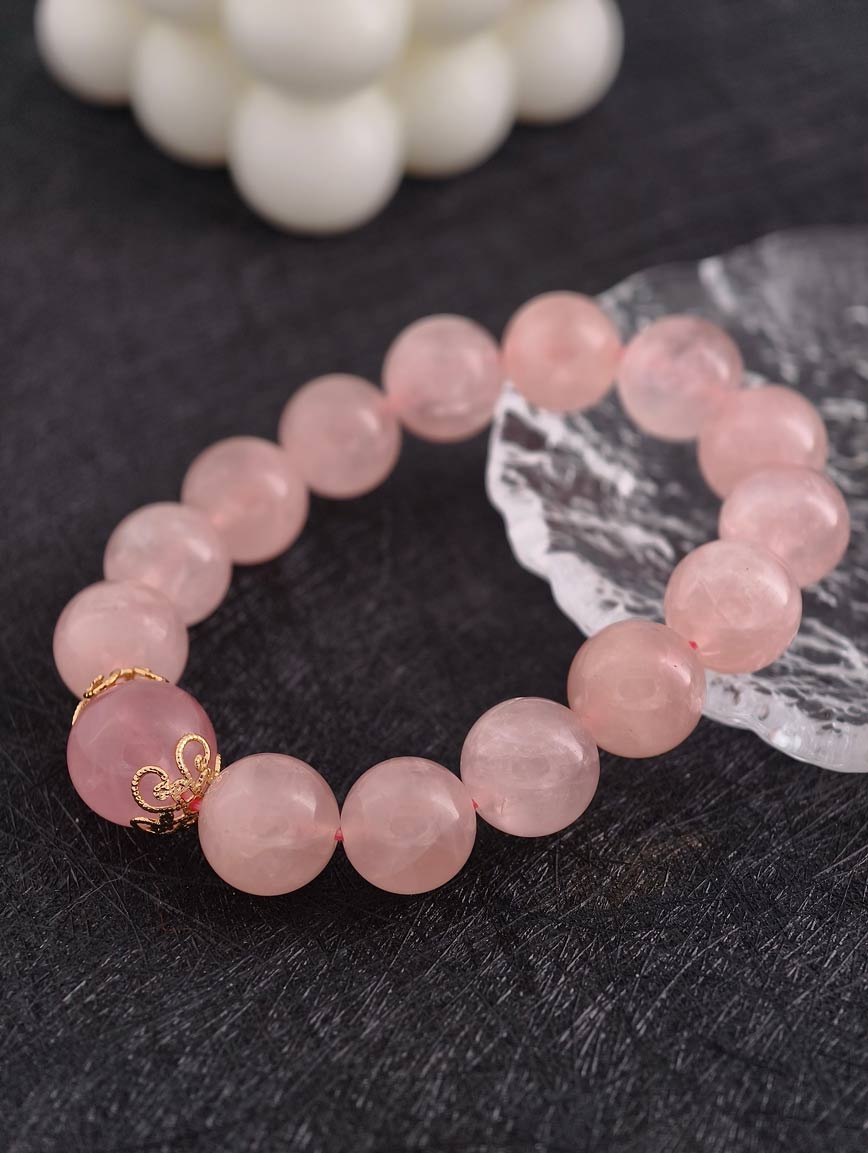Natural Rose Quartz Simple Style Bracelet