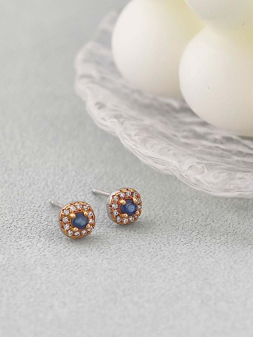 Natural Sapphire Exquisite Style Sterling Silver Earrings