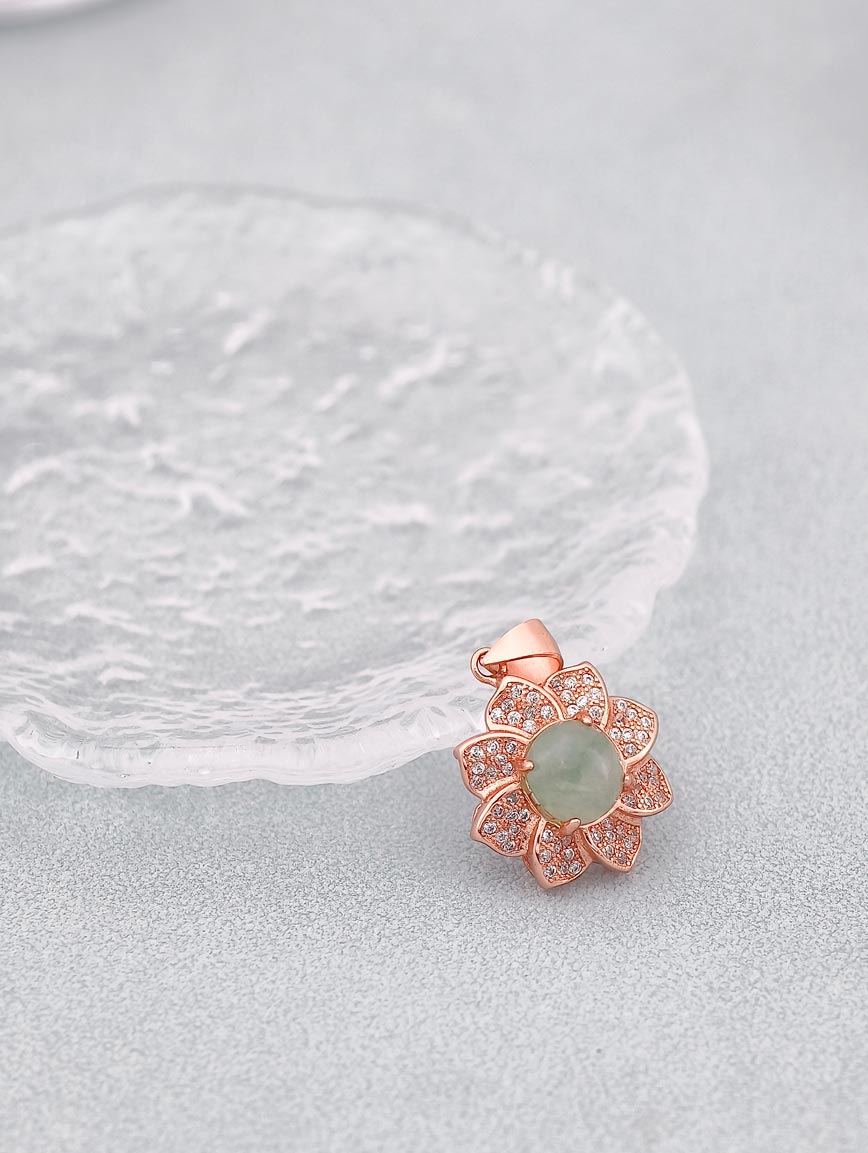 Elegant and Romantic Floral Jadeite Pendant