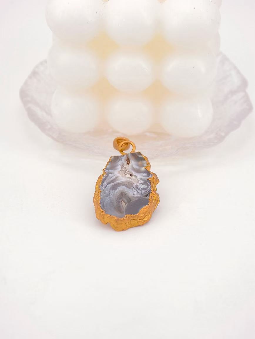 Natural Agate Simple Style Pendant
