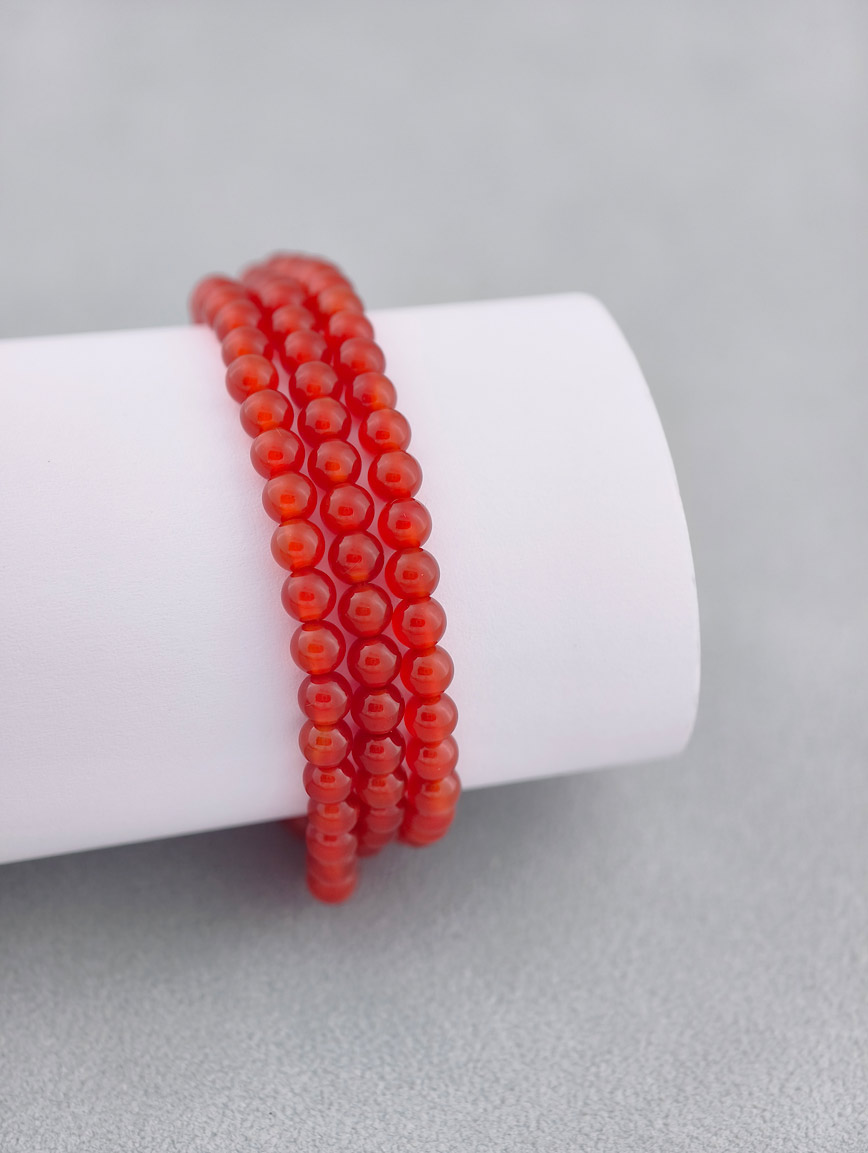 Natural Agate Three-Wrap Bracelet