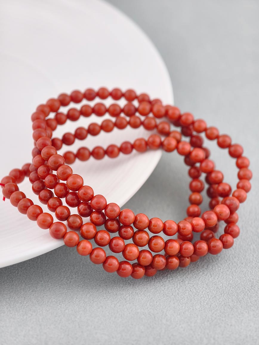 Natural South Red Agate Multi-Circle Bracelet
