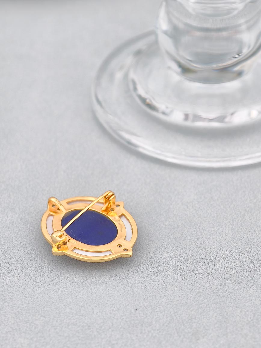 Natural Lapis Lazuli Brooch and Pendant Dual-purpose