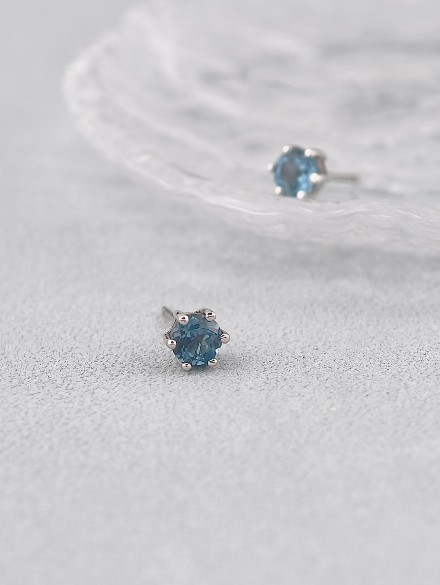 Natural Blue Topaz Earrings