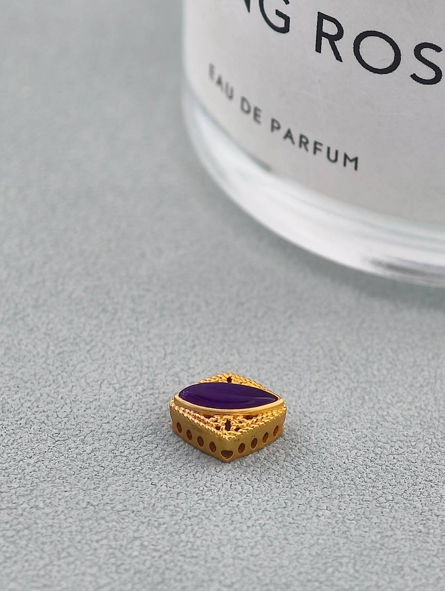 18K Gold Natural Sugilite Exquisite Style DIY Accessory