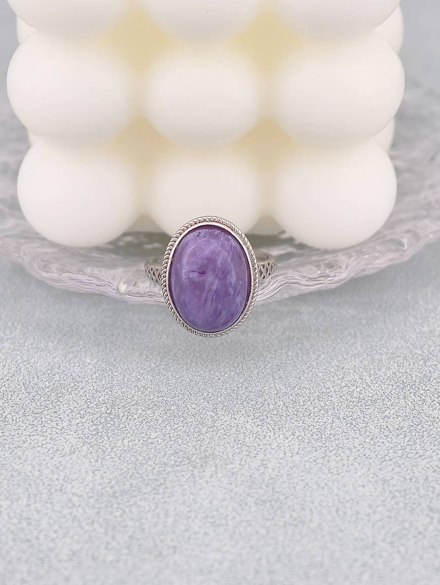 Natural Charoite Ring