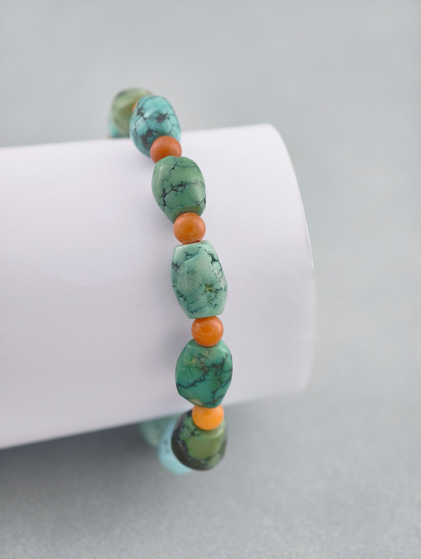Natural Turquoise and Beeswax Bracelet