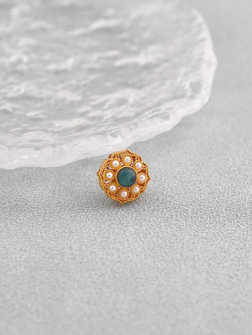 Natural Tourmaline Ruyi Flower Sterling Silver DIY Accessory