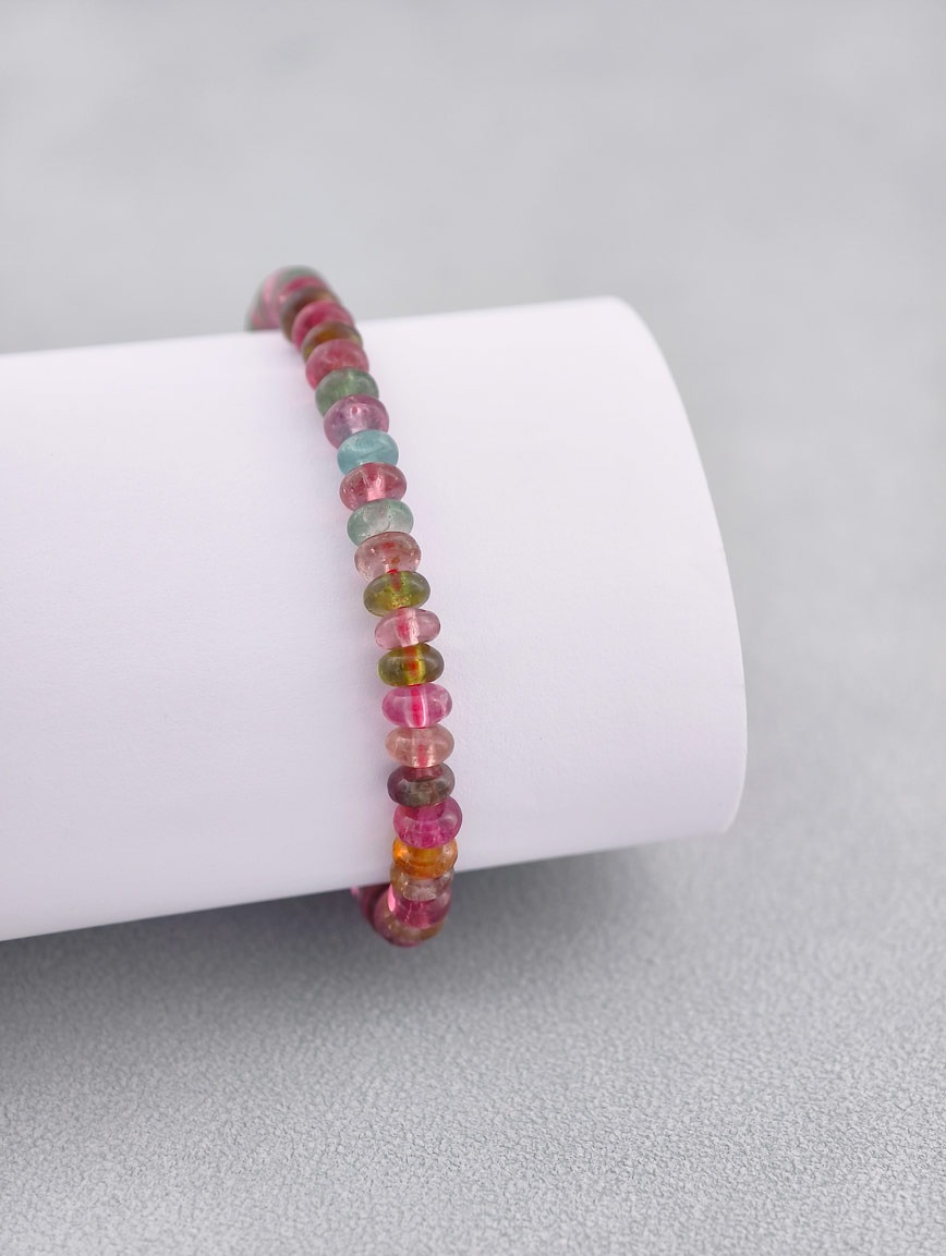 Natural Abacus Bead Tourmaline Bracelet