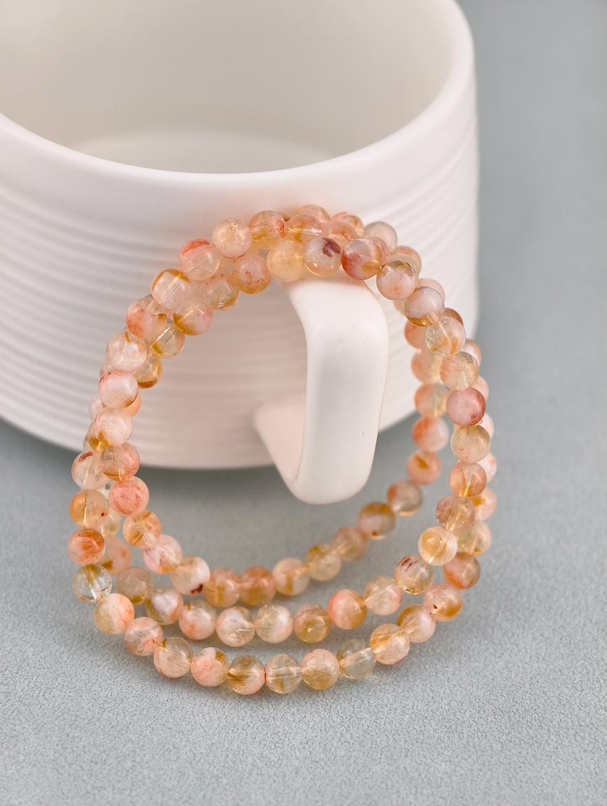 Natural Yellow Koi Three-Wrap Bracelet