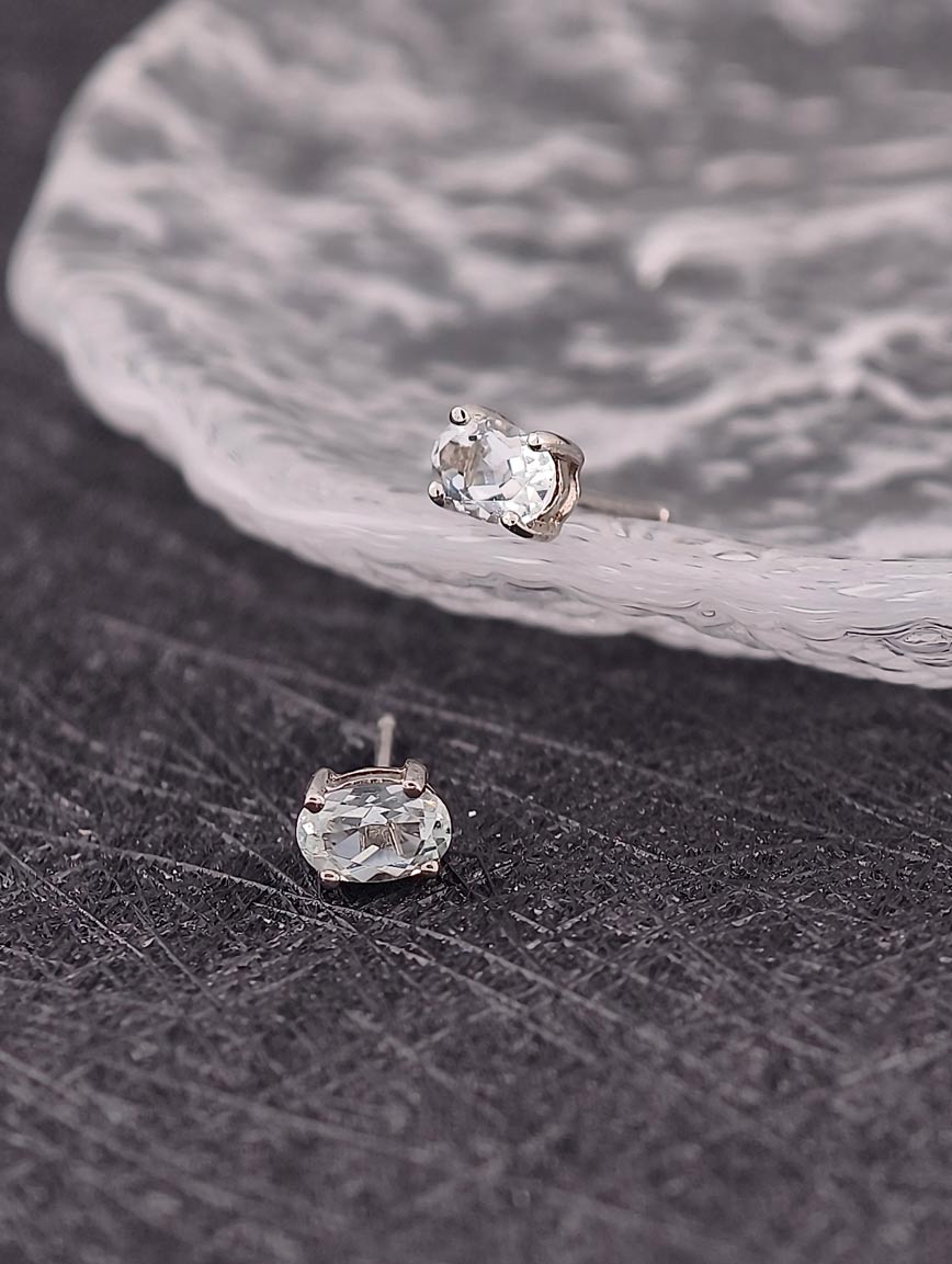 Natural Topaz Sterling Silver Earrings