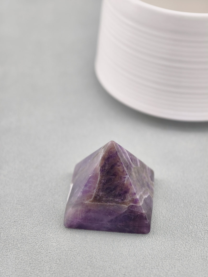 Natural Amethyst Pyramid Ornament
