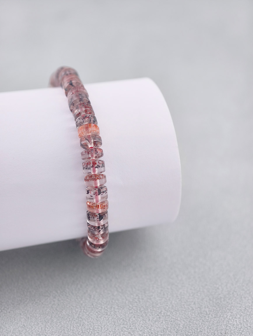 Natural Abacus Bead Super Seven Bracelet