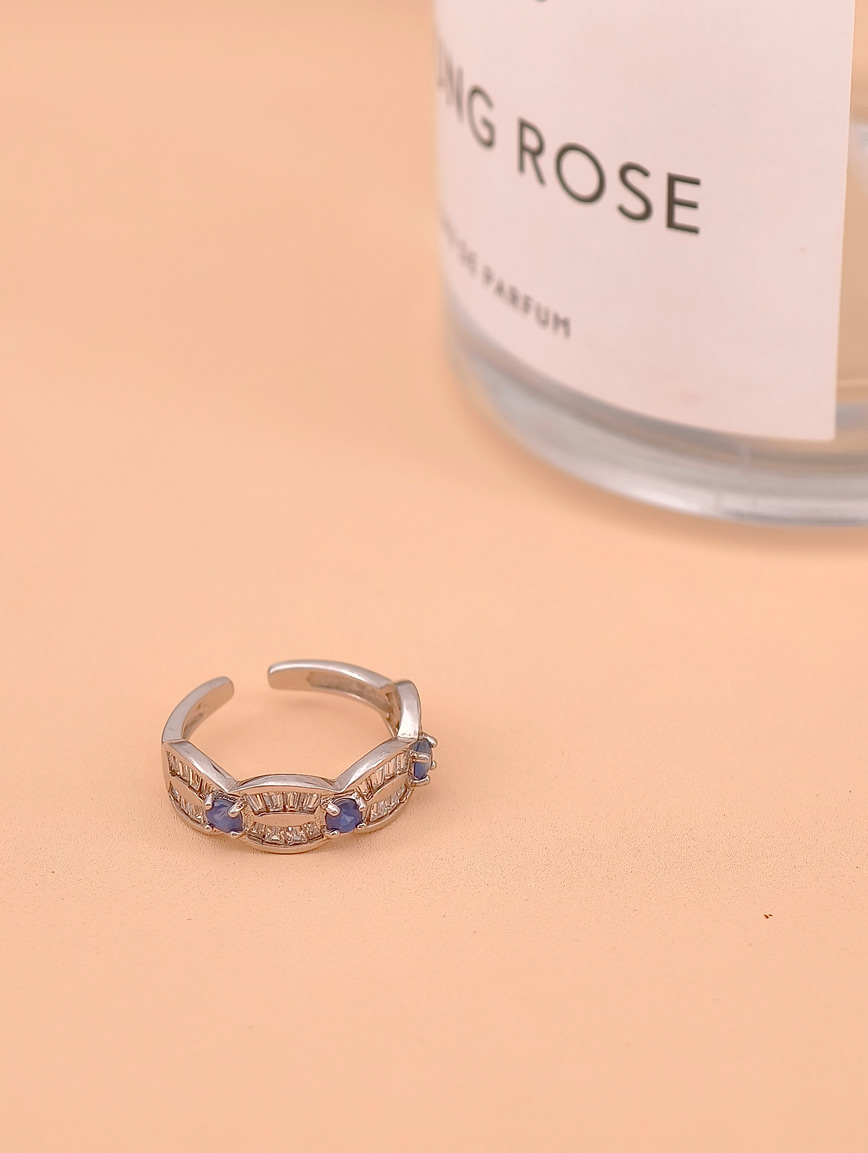 Sterling Silver And Gold Plated Natural Sapphire Ring