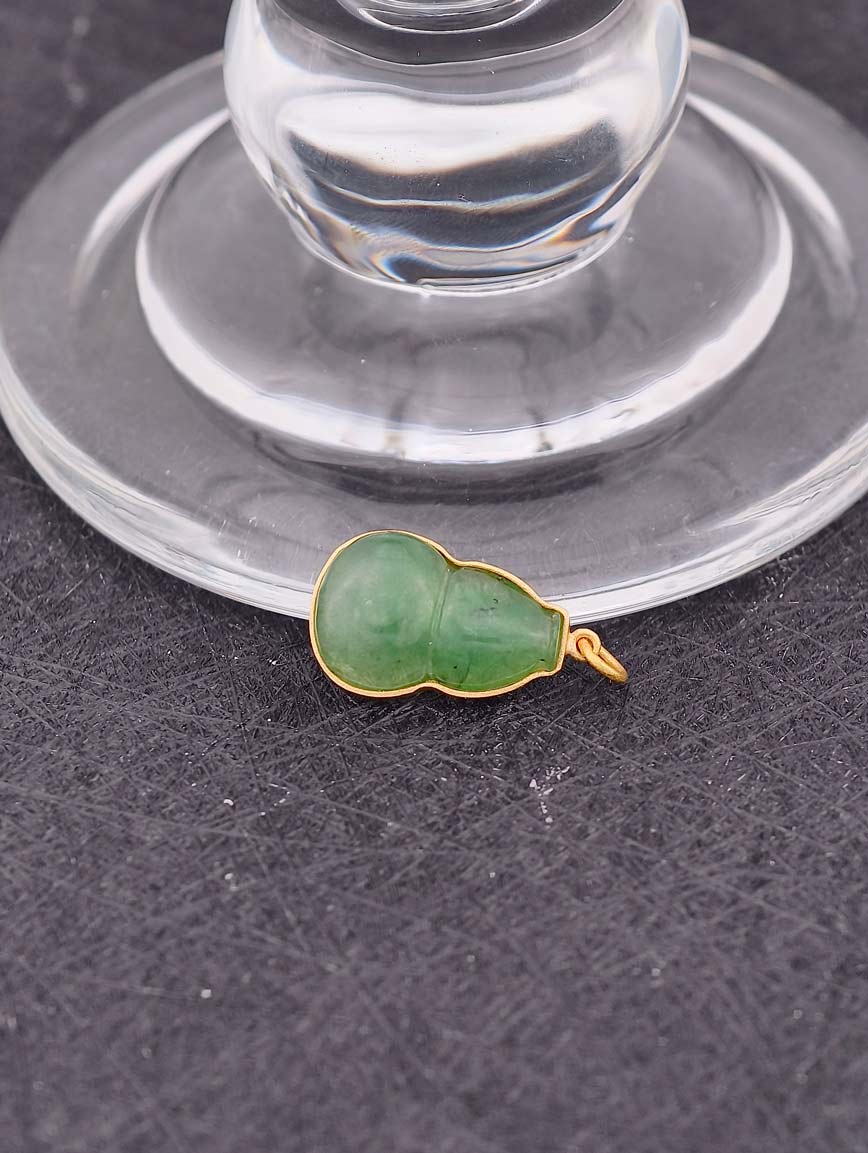 Natural Jadeite Gourd Sterling Silver Pendant