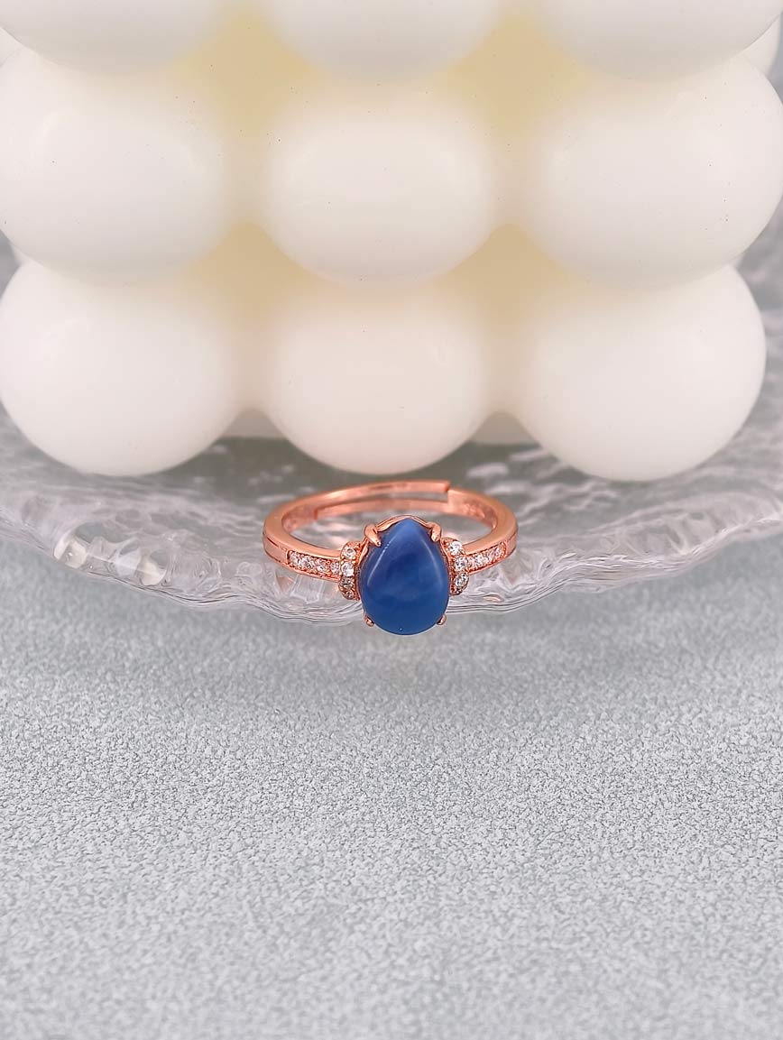 Natural Sugilite Water Drop Ring