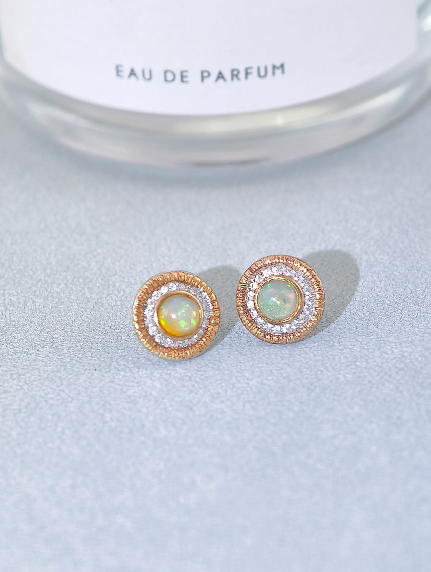 Natural Opal Sterling Silver Earrings