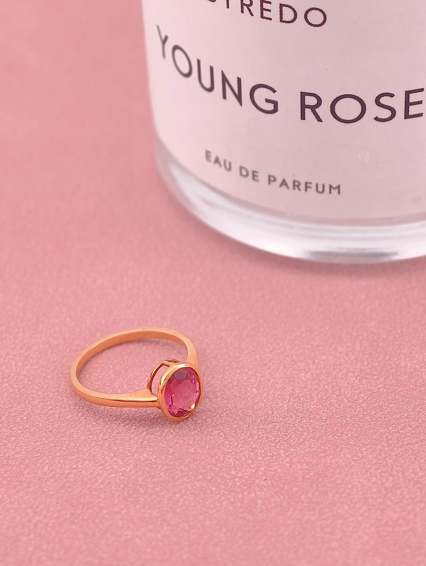 Simple Pink Tourmaline Ring