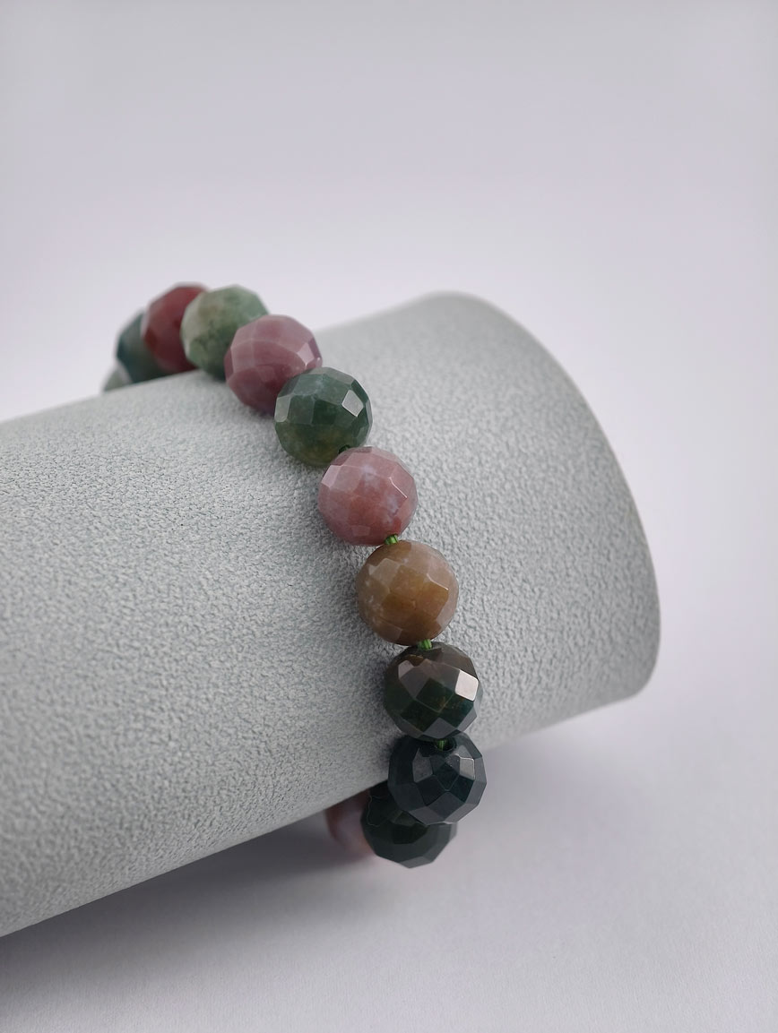 Natural Water Grass Agate Simple Style Bracelet