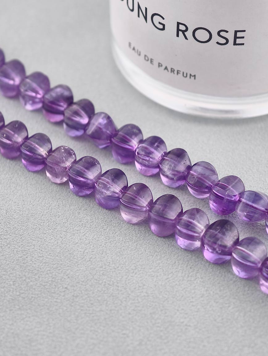 Vintage Lantern Bead Amethyst Necklace