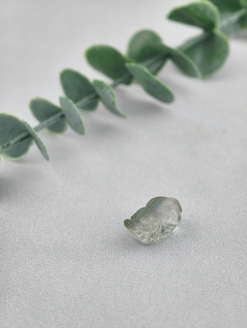Natural Green Rutilated Quartz Pi Xiu DIY Accessory