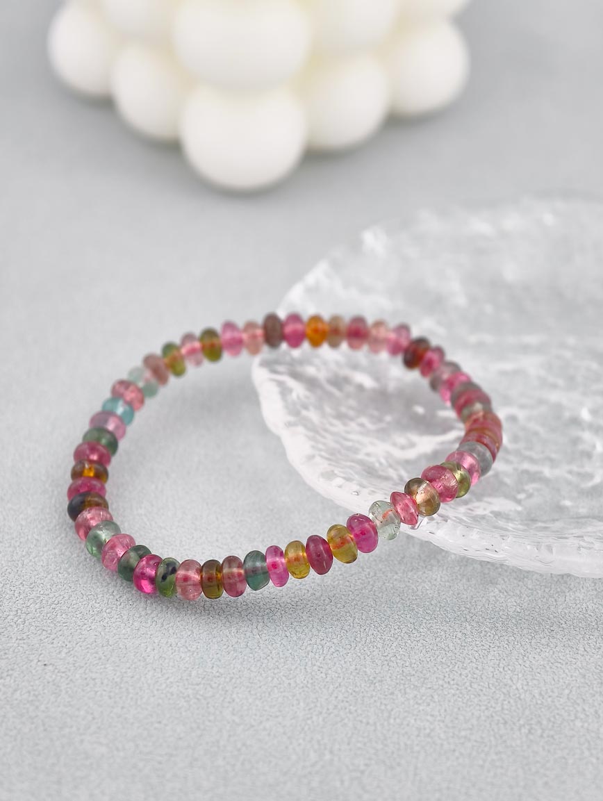 Natural Abacus Bead Tourmaline Bracelet